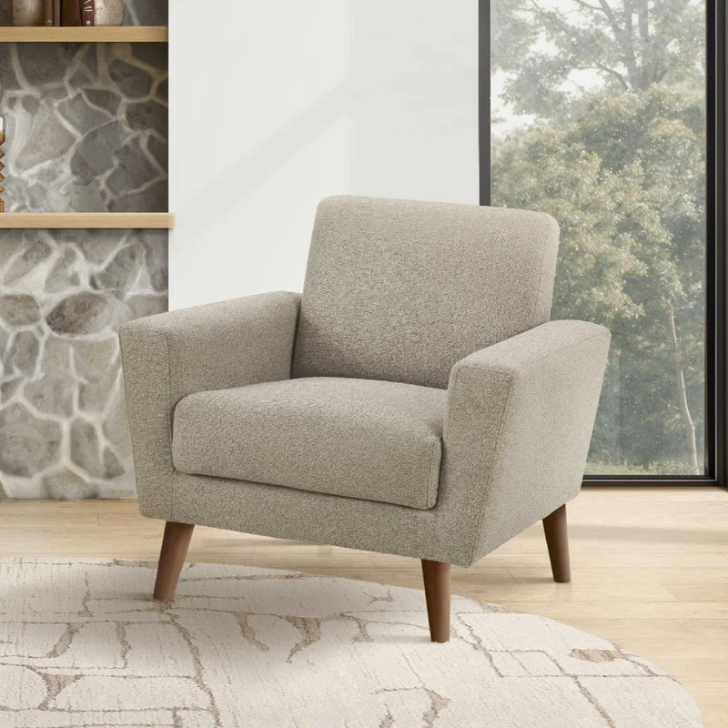 Fauteuil d'appoint en tissu brun clair
