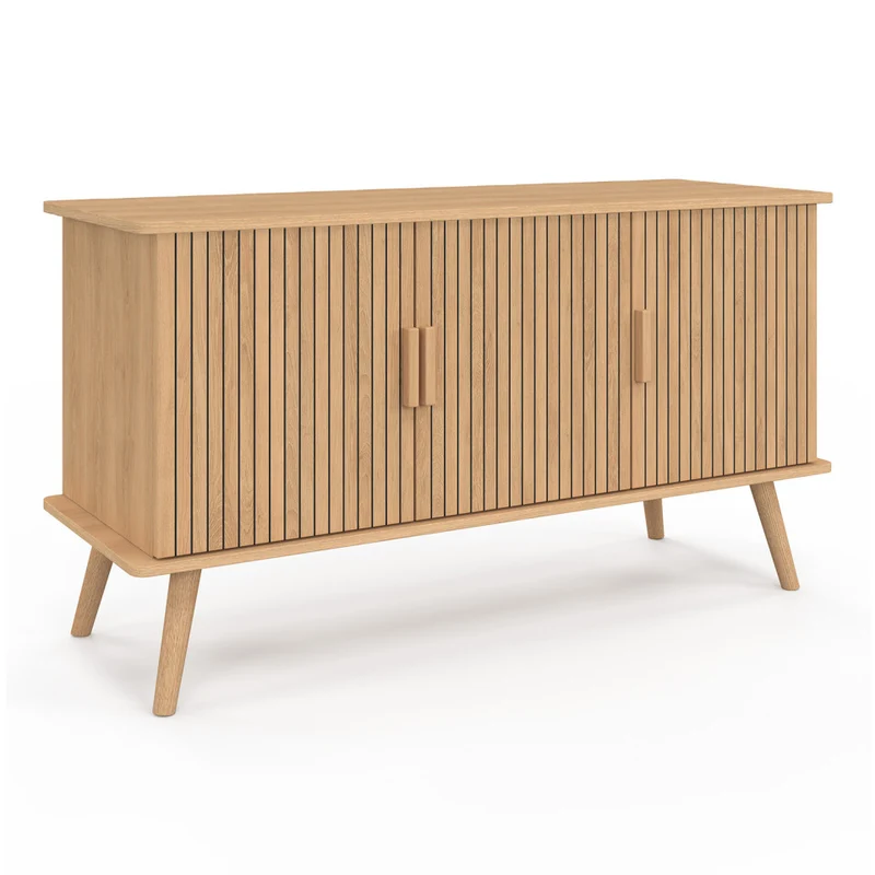 Buffet Faustine 3 portes effet lattes L110cm