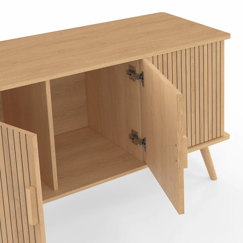 Buffet Faustine 3 portes effet lattes L110cm