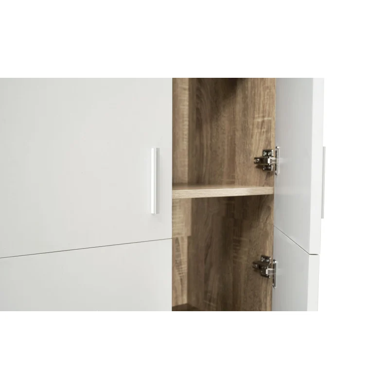 Armoire Mimosa 2 portes effet hêtre et blanc