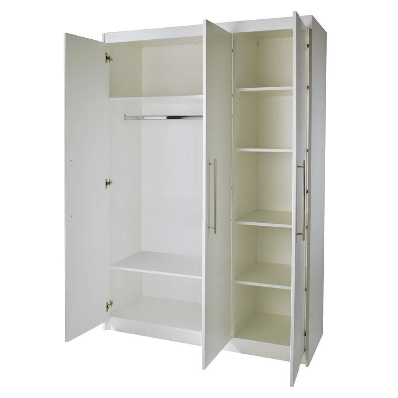Kleiderschrank 'Maren', 3-türiger Drehtürenschrank, in 190 x 131 x 52 cm, weiß