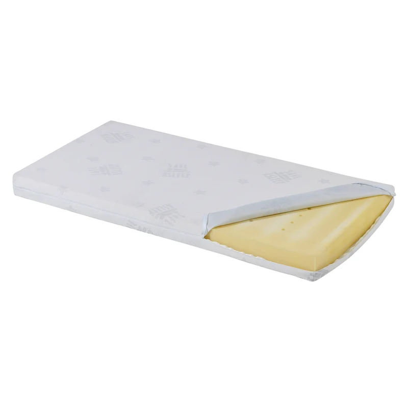 Room Bed 'safe asleep®', 60 x 120 cm, 'Sterne grau', Beistellbett inkl. Ausstattung, weiß lackiert