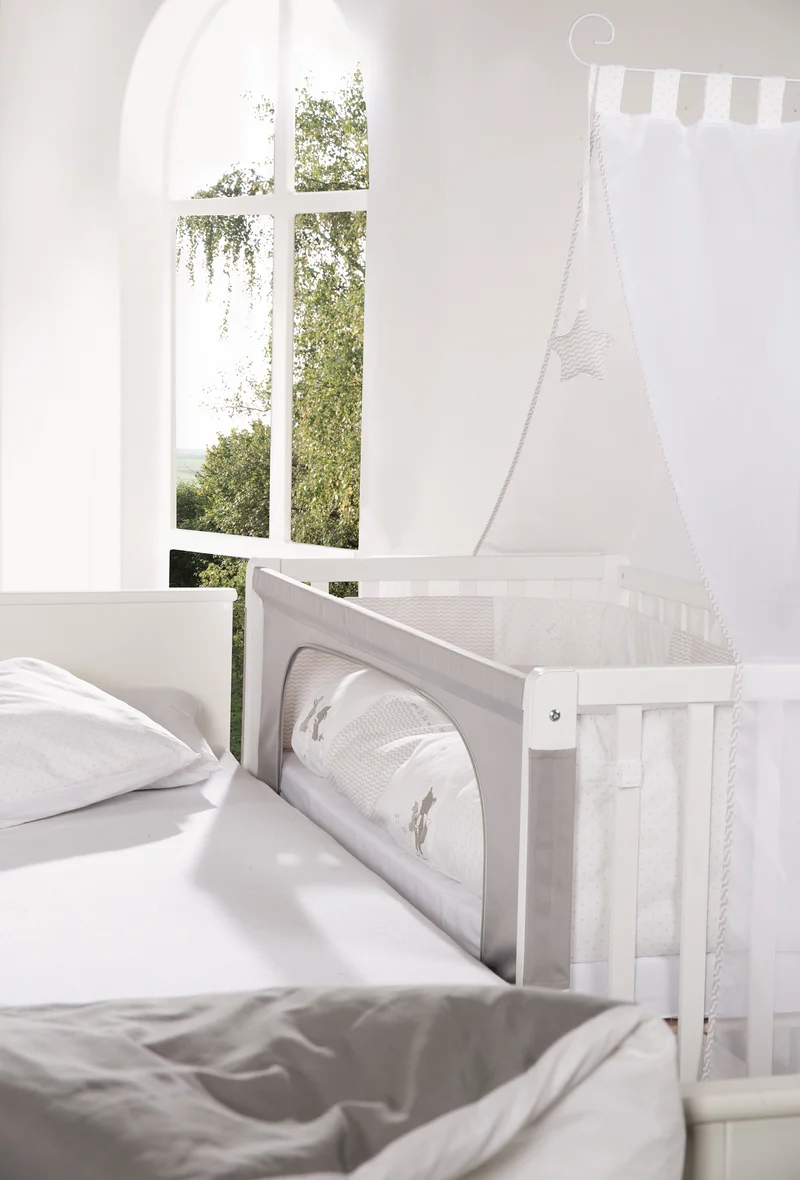 Room Bed 'Fox & Bunny', 60 x 120 cm, höhenverstellbar, Beistellbett zum Elternbett mit kompletter Ausstattung