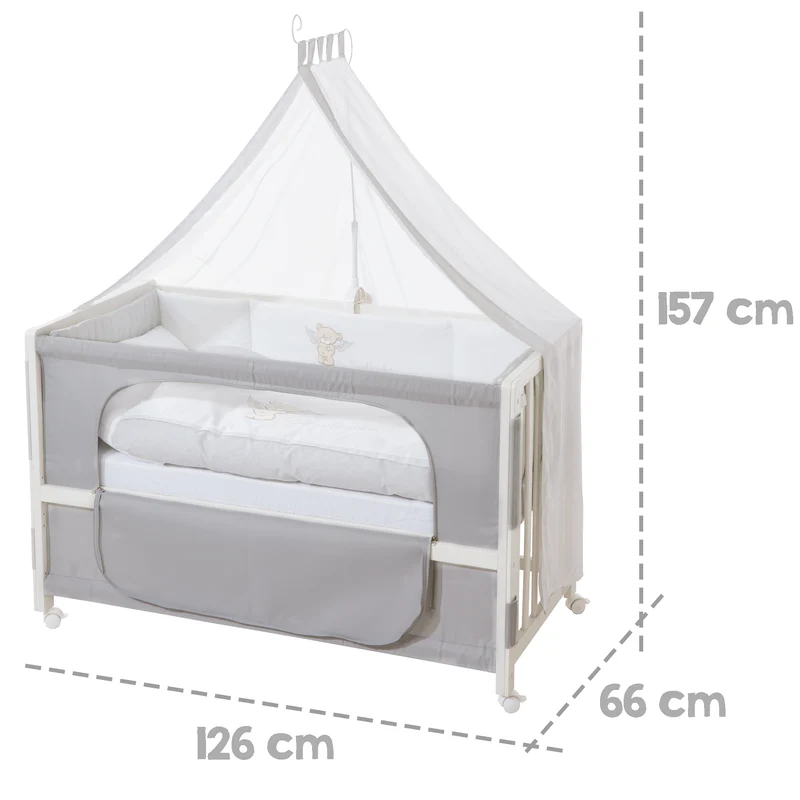 Room Bed 'Heartbreaker', 60 x 120 cm, Beistellbett zum Elternbett, komplette Ausstattung