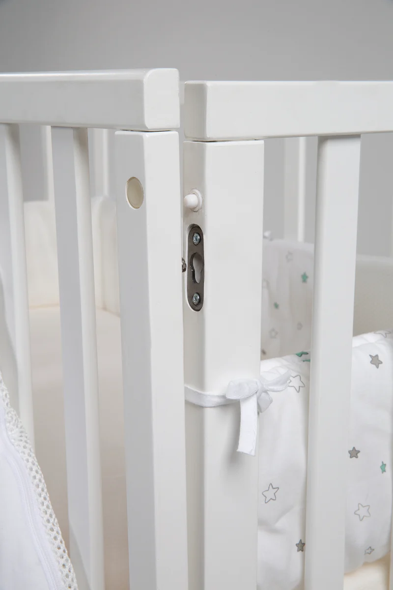 Stubenbett 'safe asleep®' 3 in 1, 'Sternenzauber', Beistellbett weiß, Babybett & Bank, inkl. Zubehör