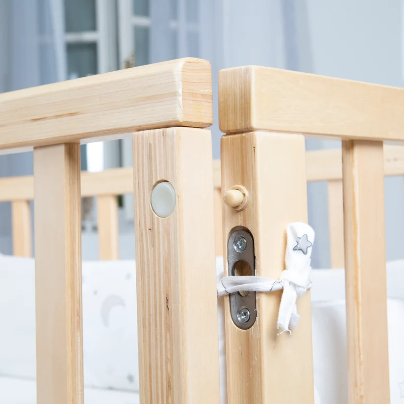 Stubenbett 'safe asleep®' 3 in 1, 'Sternenzauber', Beistellbett, Babybett & Bank, natur, inkl. Zubehör