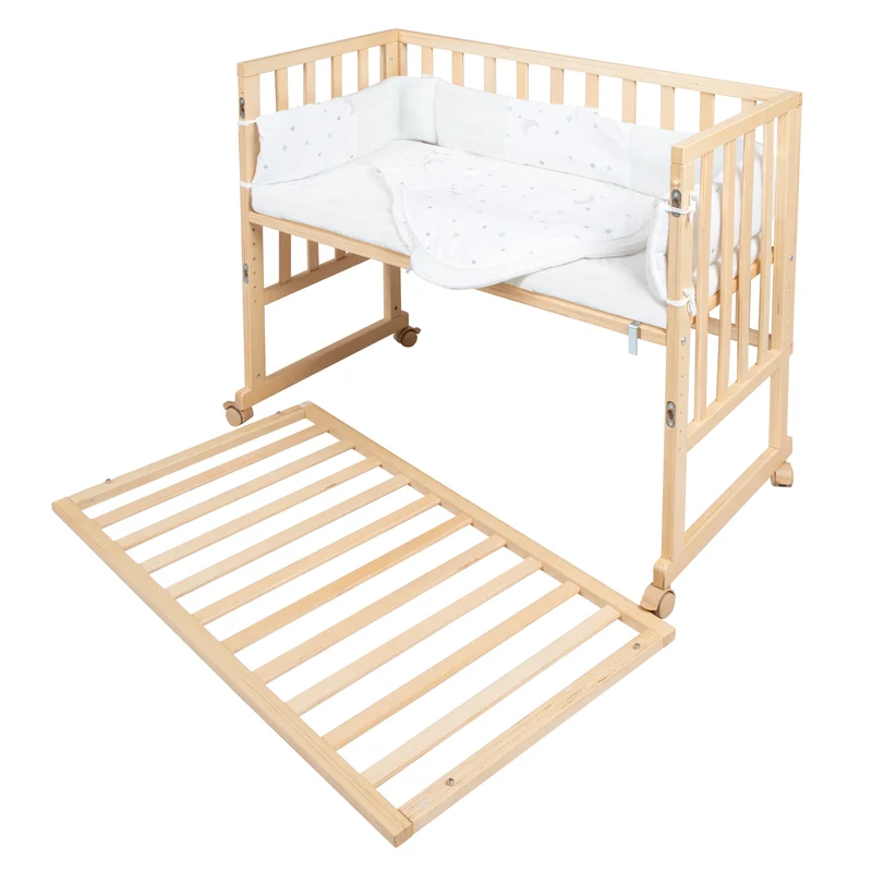 Stubenbett 'safe asleep®' 3 in 1, 'Sternenzauber', Beistellbett, Babybett & Bank, natur, inkl. Zubehör