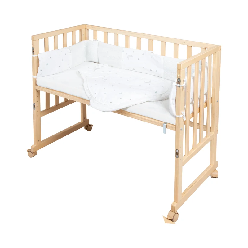 Stubenbett 'safe asleep®' 3 in 1, 'Sternenzauber', Beistellbett, Babybett & Bank, natur, inkl. Zubehör
