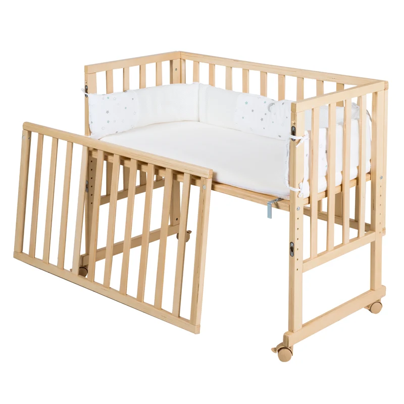 Stubenbett 'safe asleep®' 3 in 1, 'Sternenzauber', Beistellbett, Babybett & Bank, natur, inkl. Zubehör