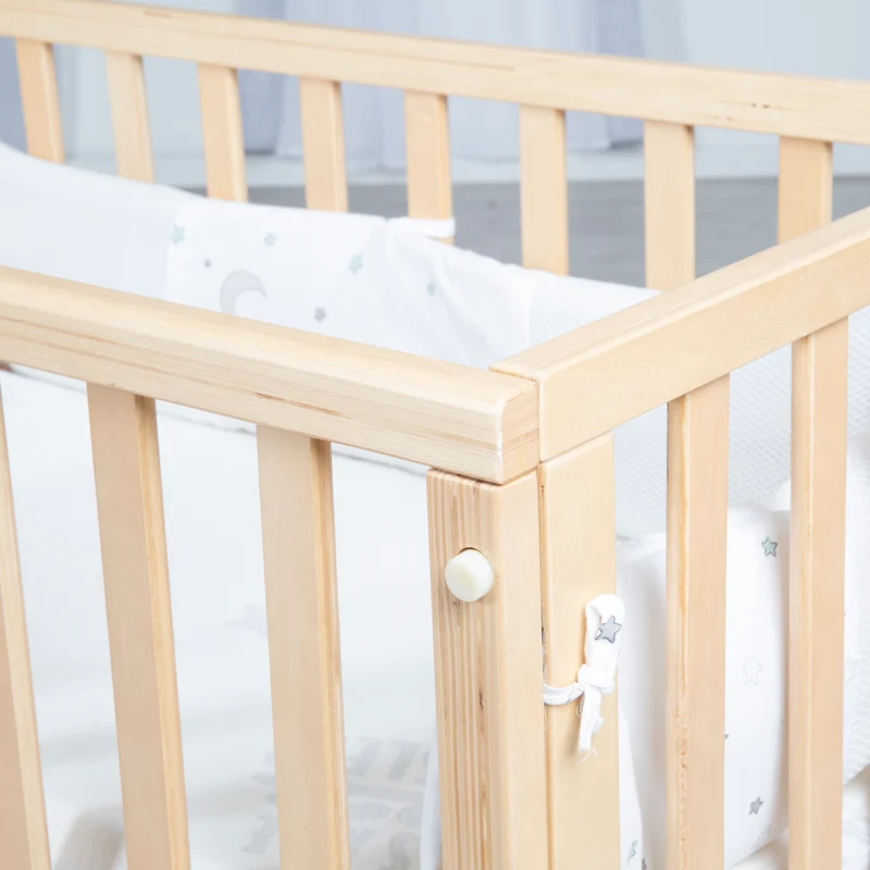 Stubenbett 'safe asleep®' 3 in 1, 'Sternenzauber', Beistellbett, Babybett & Bank, natur, inkl. Zubehör