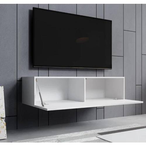 Meuble TV suspendu Blanc - 120 X 30 cm - Amara M1