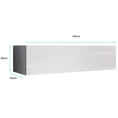Meuble TV suspendu Blanc - 120 X 30 cm - Amara M1
