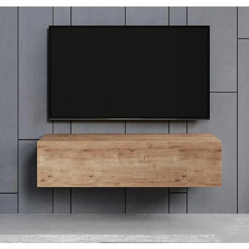 Meuble TV suspendu chêne clair - 120 X 30 cm - Amara M1
