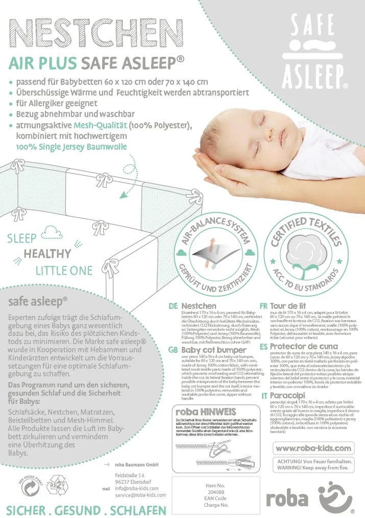Nestchen 'safe asleep®', Air PLUS 'Sternenzauber', luftzirkulierend, mit AIR-balance System