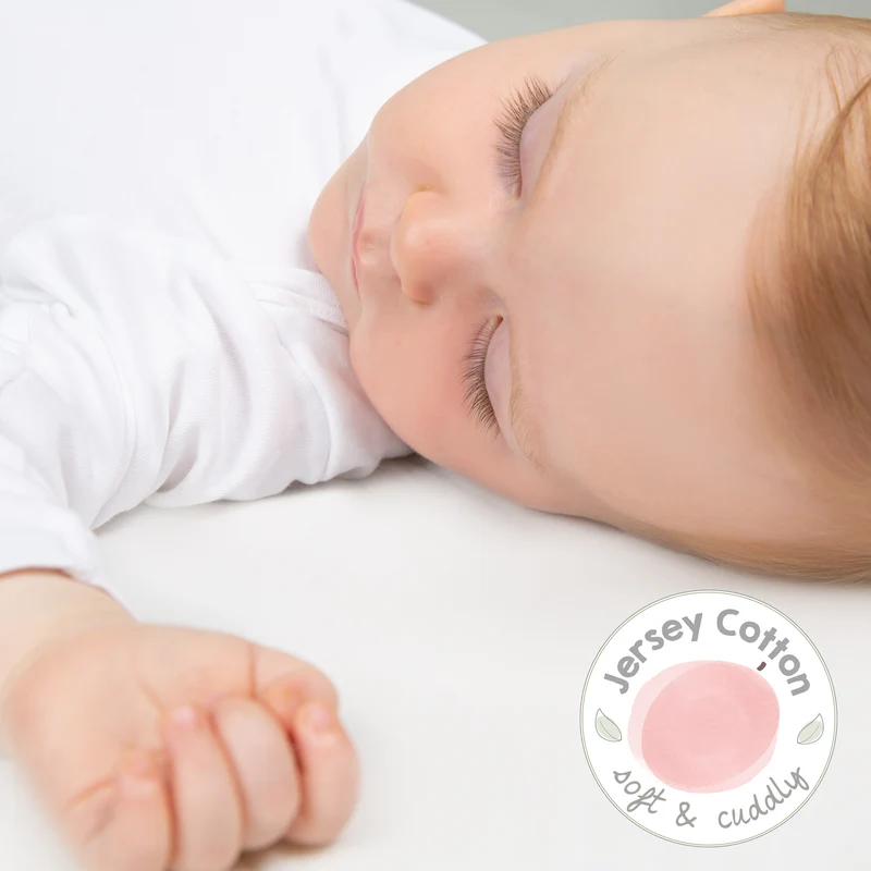 Spannbettlaken 'safe asleep®' - Single Jersey Baumwolle - Zertifiziert - Weiß