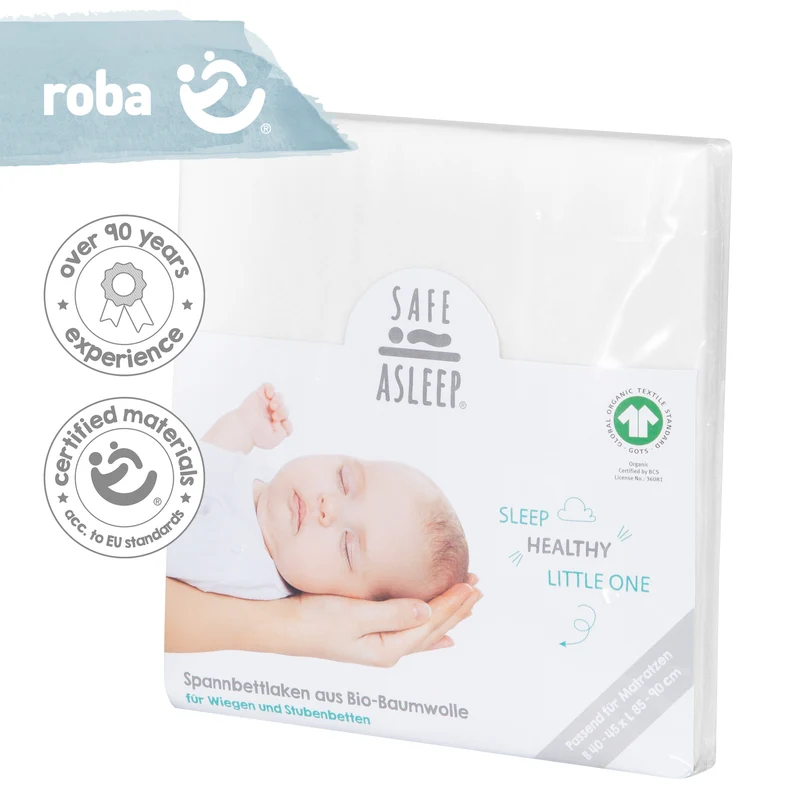 Spannbettlaken 'safe asleep®' - Single Jersey Baumwolle - Zertifiziert - Weiß