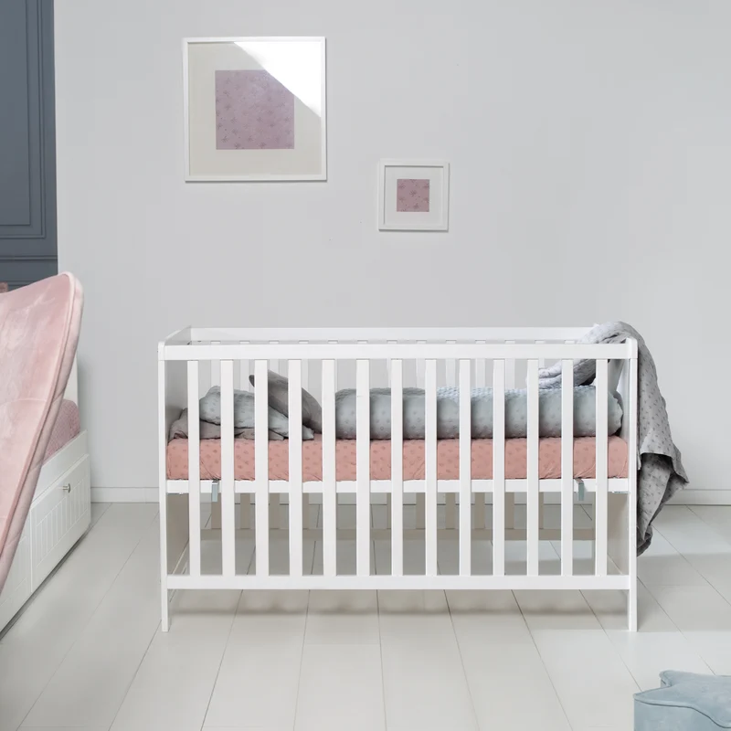 Baby- & Beistellbett 2in1 'Hamburg' 60x120 cm, weiß, verstellbar, inkl. 5 Schlupfsprossen