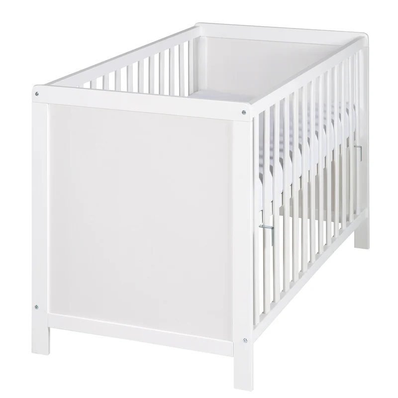 Baby- & Beistellbett 2in1 'Hamburg' 60x120 cm, weiß, verstellbar, inkl. 5 Schlupfsprossen