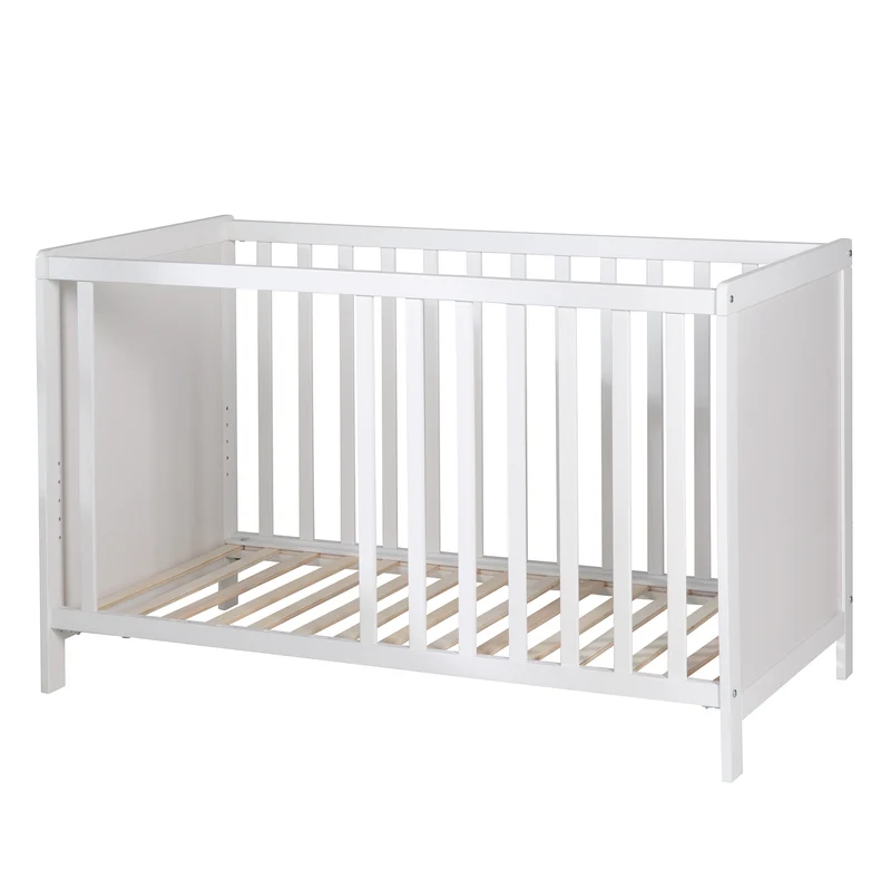 Baby- & Beistellbett 2in1 'Hamburg' 60x120 cm, weiß, verstellbar, inkl. 5 Schlupfsprossen