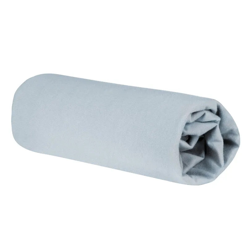 Spannbettlaken 'Lil Planet' - Single Jersey - Bio-Baumwolle - Hellblau