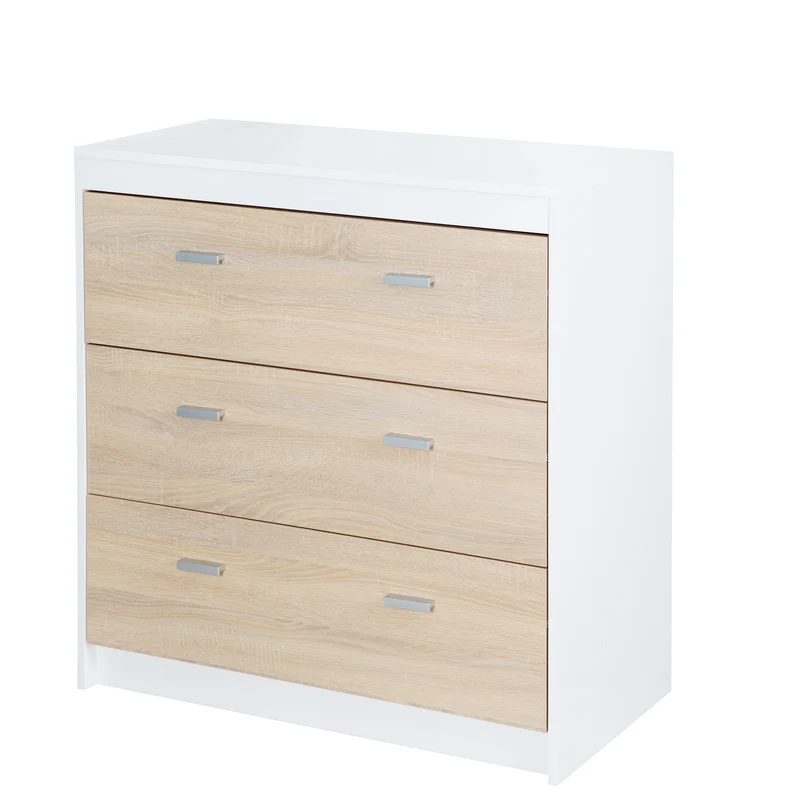 Wickelkommode 'Gabriella' mit abnehmbarem Ansatz, bicolor, 3 Schubladen, Wickelhöhe 90 cm
