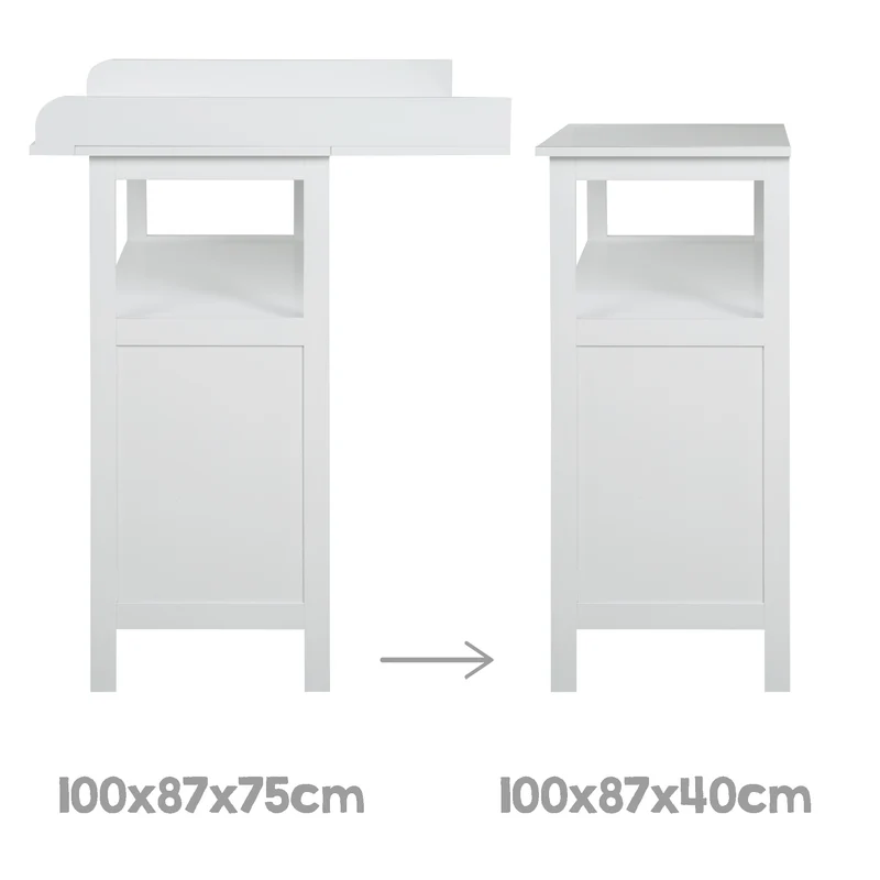 Wickelkommode 'Hamburg' mit Ansatz, 2 Schubladen, 2 Boxen, Wandbefestigung, Wickelhöhe 92 cm
