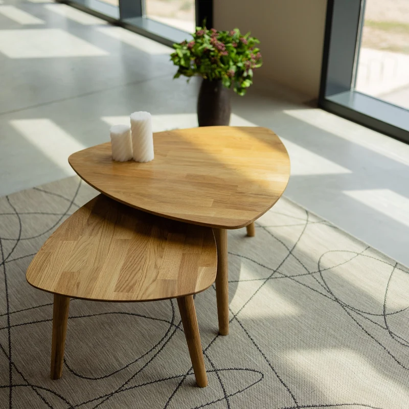 Table basse gigogne en bois massif de chêne Escandi 2 - NordicStory