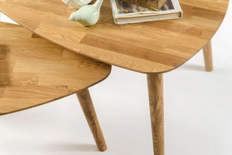 Table basse gigogne en bois massif de chêne Escandi 2 - NordicStory