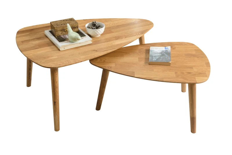 Table basse gigogne en bois massif de chêne Escandi 2 - NordicStory