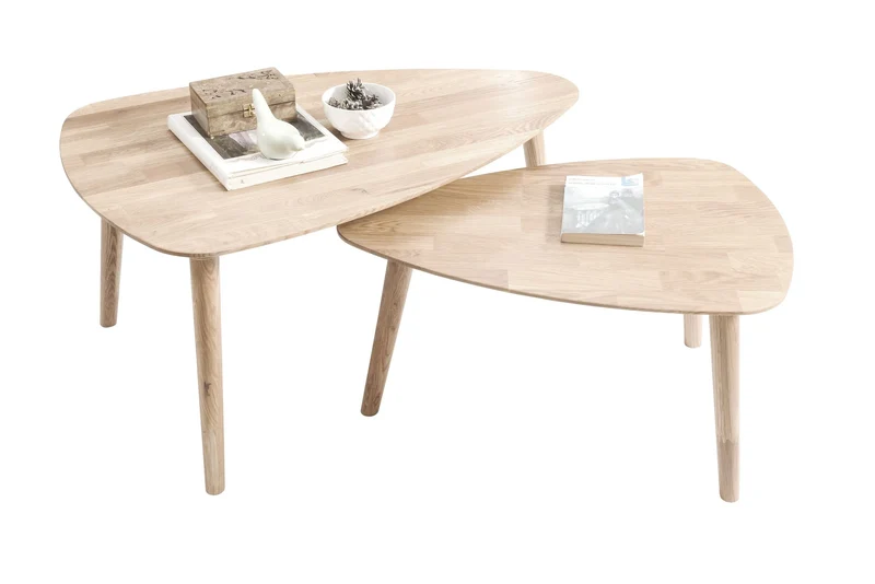 Table basse gigogne en bois massif de chêne Escandi 2 - NordicStory