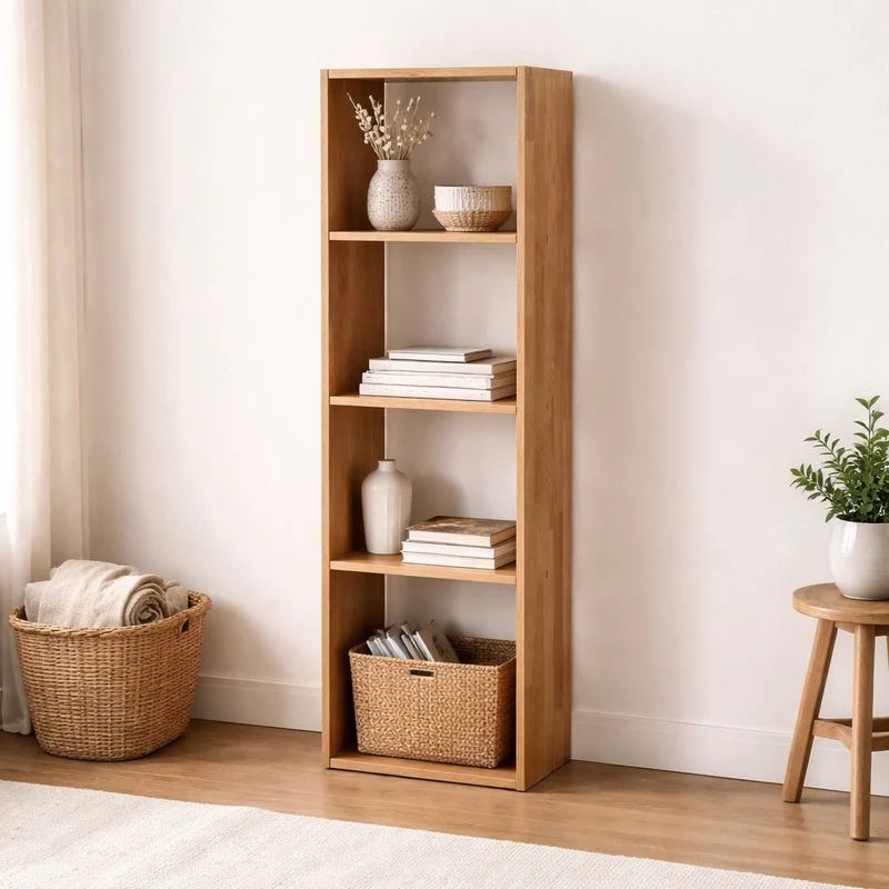Etagère bibliothèque en bois massif de chêne Danemark 1 – NordicStory