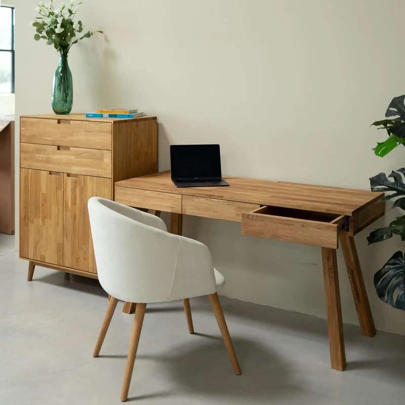 Bureau console en bois massif de chêne Einstein I - NordicStory