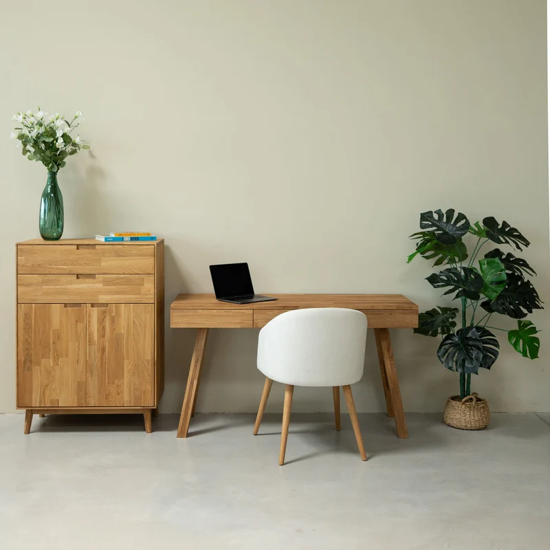 Bureau console en bois massif de chêne Einstein I - NordicStory