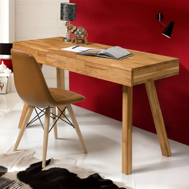 Bureau console en bois massif de chêne Einstein I - NordicStory