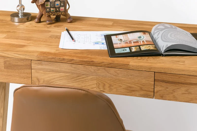 Bureau console en bois massif de chêne Einstein I - NordicStory