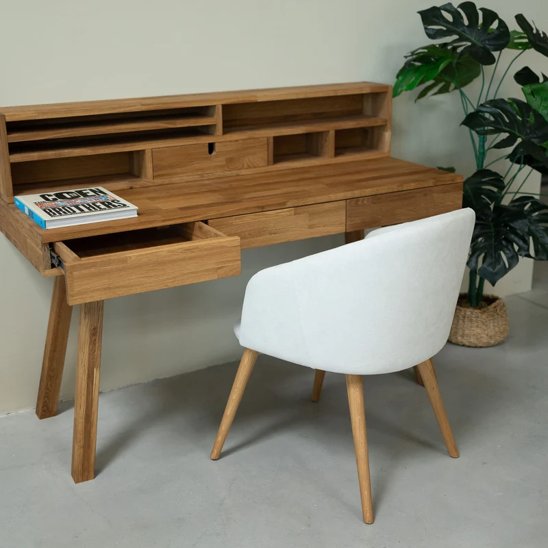 Bureau console en bois massif de chêne Einstein II - NordicStory