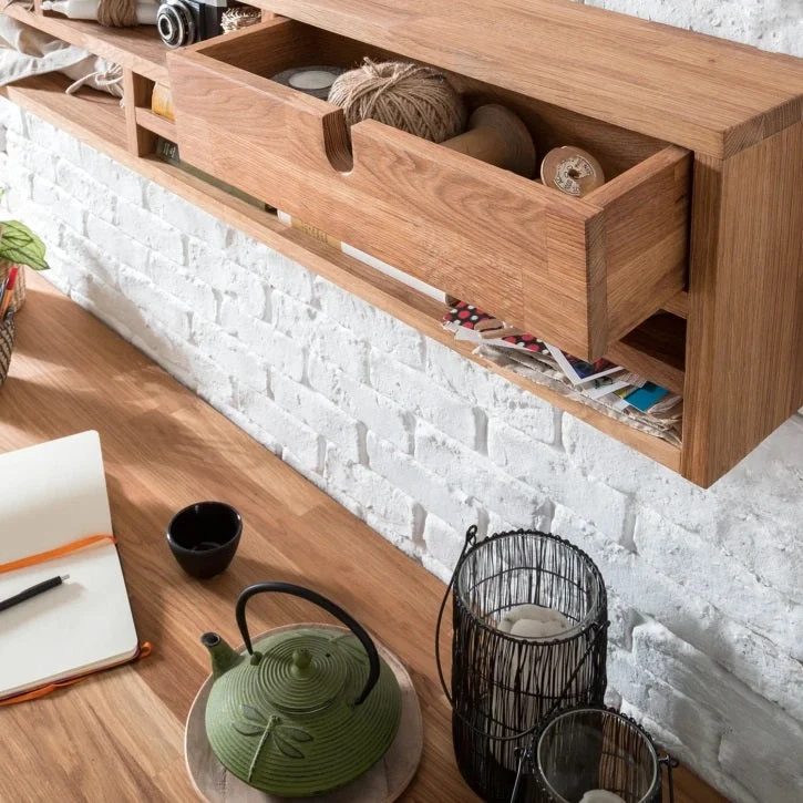 Bureau console en bois massif de chêne Einstein II - NordicStory