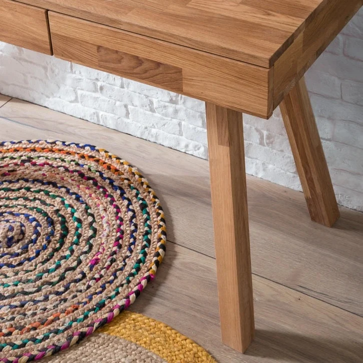 Bureau console en bois massif de chêne Einstein II - NordicStory