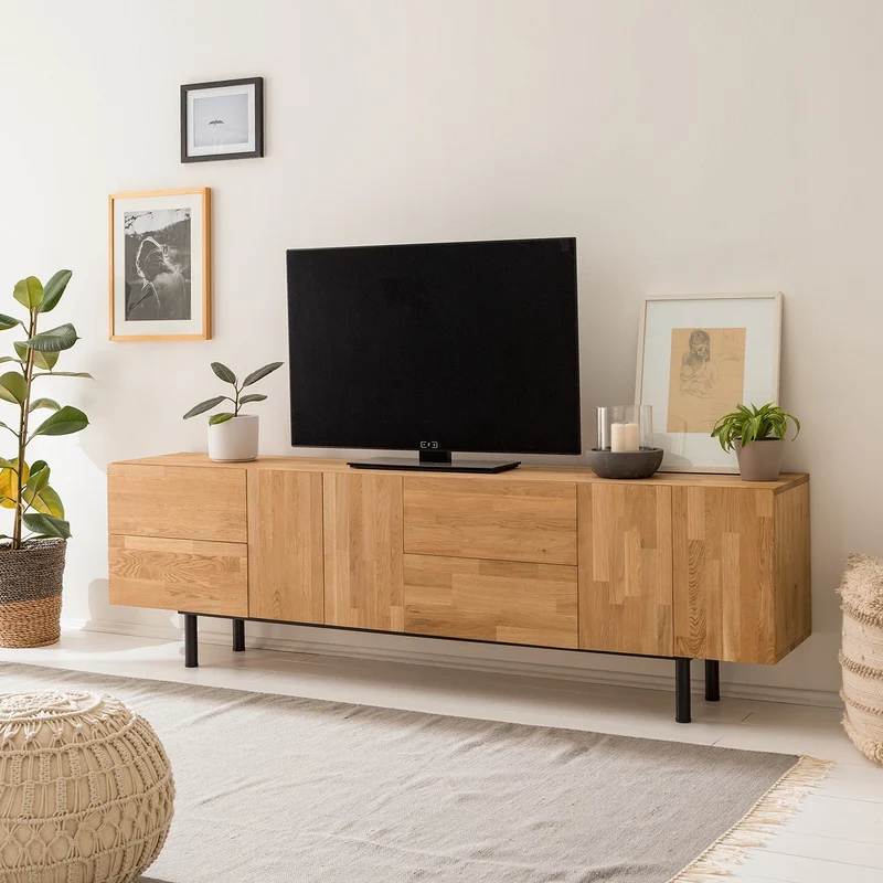 Meuble TV en bois massif de chêne Wardi - NordicStory