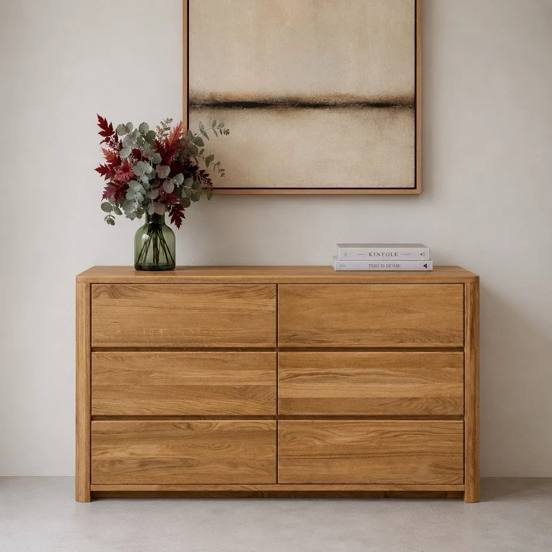 Buffet commode en bois massif de chêne Elsa 6 - NordicStory