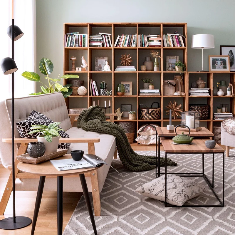 Etagère bibliothèque en bois massif de chêne Régal 5x5 - NordicStory