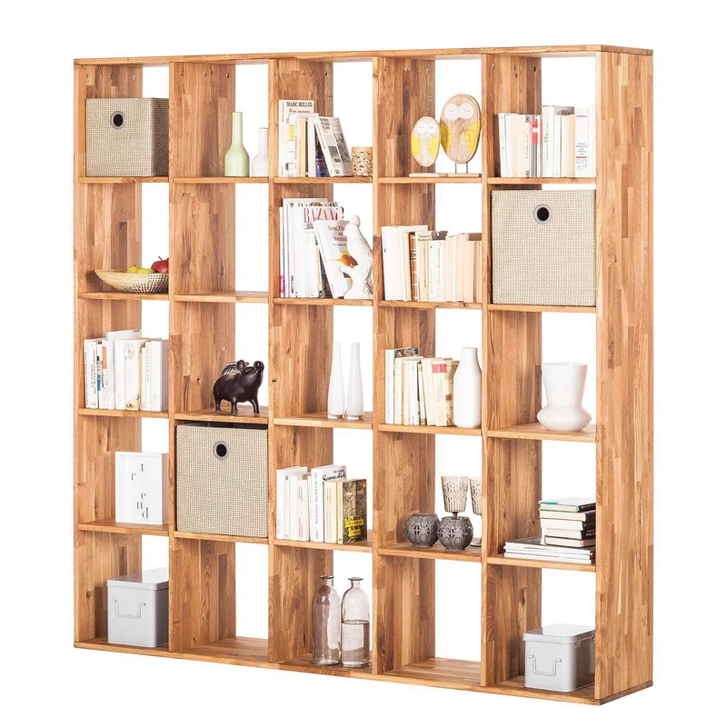 Etagère bibliothèque en bois massif de chêne Régal 5x5 - NordicStory