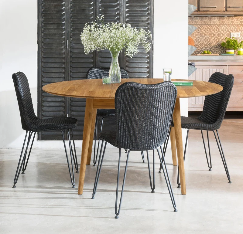 Table à manger ronde extensible en chêne massif Escandi 4 - NordicStory