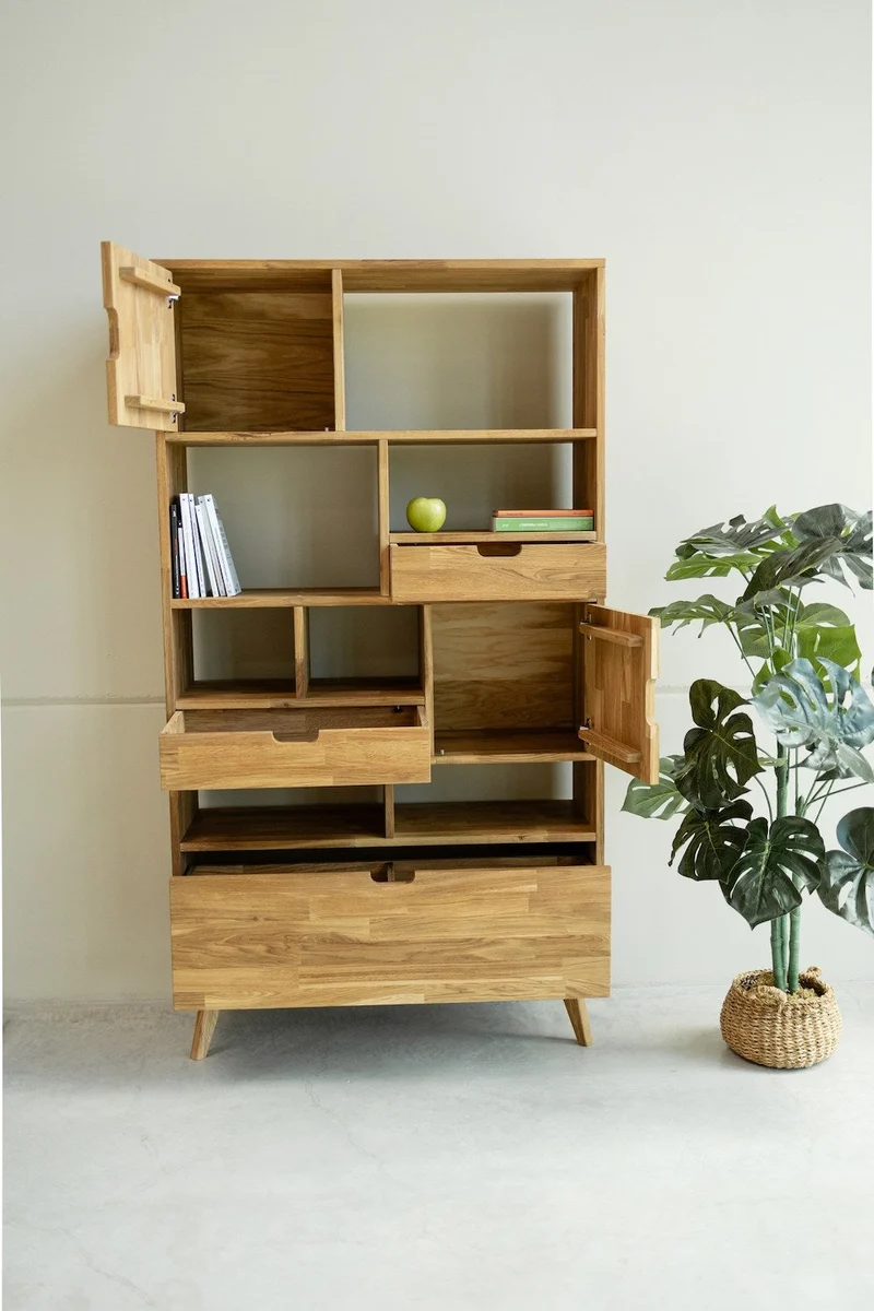 Bibliothèque en bois massif de chêne Escandi 3 - NordicStory