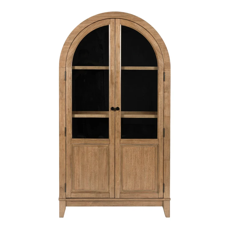 Armoire d'appoint en bois/placage avec 2 portes vitrées - Dagandale