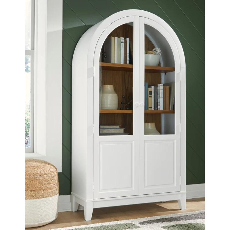 Armoire d'appoint en bois/placage avec 2 portes vitrées - Dagandale