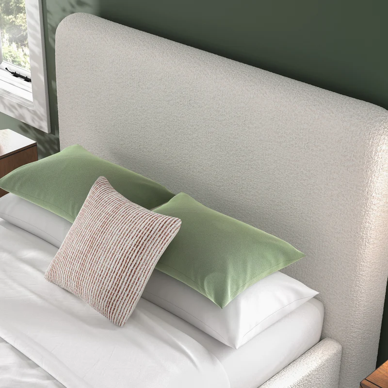 Lit complet rembourré en tissu Next-Gen Nuvella beige pâle Grand / Très grand - Brintstreet