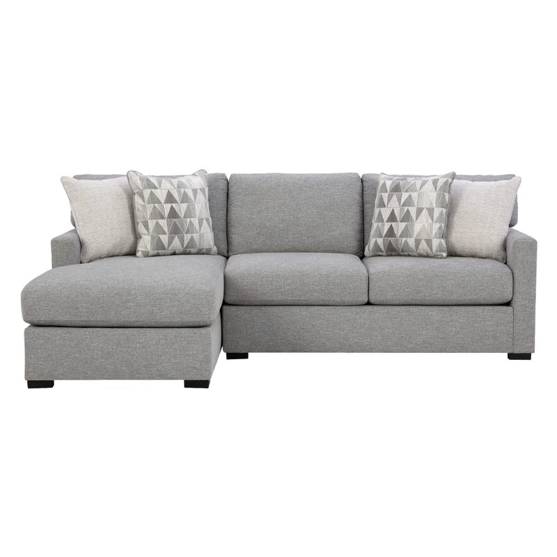 Sectionnel 2 pièces en tissu gris étain avec chaise longue - UrbanCrest