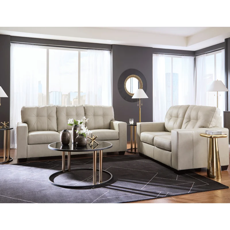 Sofa en cuir beige pâle - Santorine
