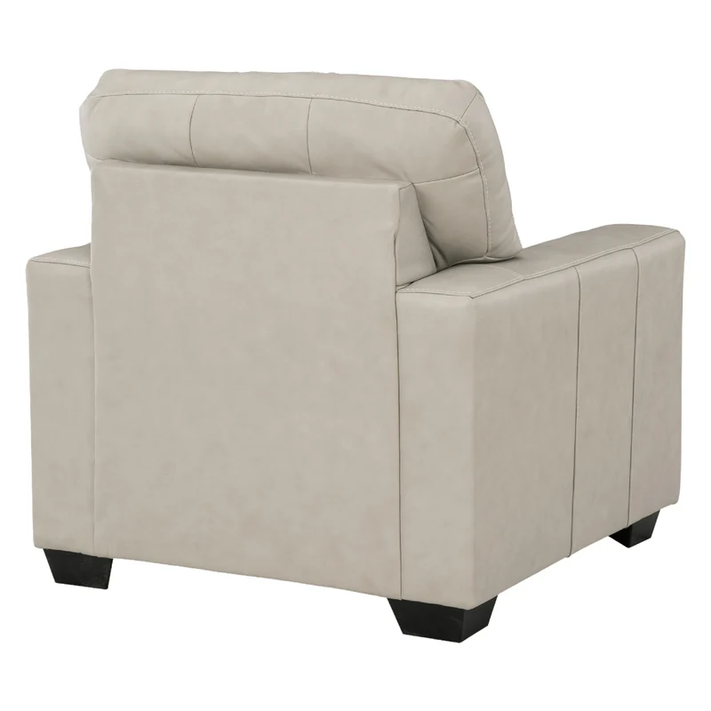 Fauteuil en cuir beige pâle - Santorine